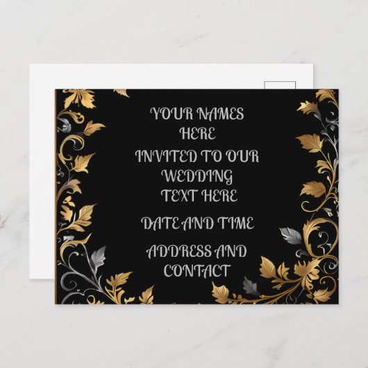 Carte Postale Faire-part Mariage Personnalisé   (Devant / Derrière)