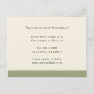 Carte Postale Faire-part Mariage personnalisé à la frontière verte enregist