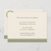 Carte Postale Faire-part Mariage personnalisé à la frontière verte enregist (Devant / Derrière)