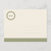 Carte Postale Faire-part Mariage personnalisé à la frontière verte enregist (Dos)