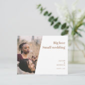 Carte Postale Faire-part Mariage Petit Format Simple Minimaliste (Debout devant)