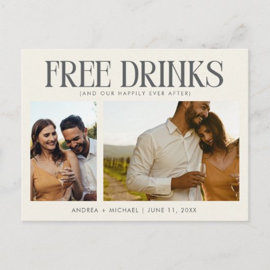 Carte Postale Faire-part Mariage photo budget unique Enregistrer la date (Devant)