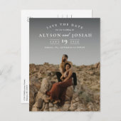 Carte Postale Faire-part Mariage Photo Classique Élégant Enregistrer La Dat (Devant / Derrière)