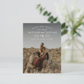 Carte Postale Faire-part Mariage Photo Classique Élégant Enregistrer La Dat (Debout devant)