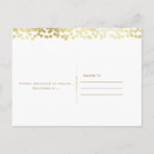 Carte Postale Faire-part Mariage photo Confetti Blanc & Or Enregistrer la d (Dos)