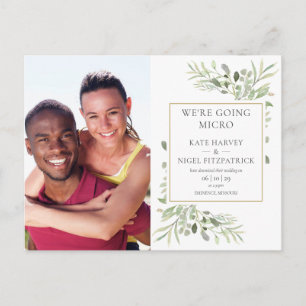Carte Postale Faire-part Mariage Photo de Micro Végétal Réduit