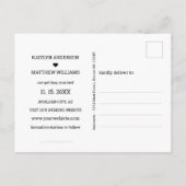 Carte Postale Faire-part Mariage photo de script noir moderne Enregistrer n (Dos)