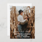 Carte Postale Faire-part  Mariage photo d'un couple rustique élégant person (Devant / Derrière)