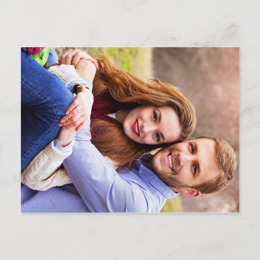 Carte Postale Faire-part Mariage photo en bois de eucalyptus géométrique ru (Dos)