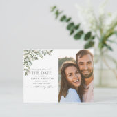 Carte Postale Faire-part Mariage photo Eucalyptus Botanical Calligraphy (Debout devant)