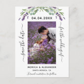 Carte Postale Faire-part Mariage photo Lavender eucalyptus Enregistrer la d (Devant)