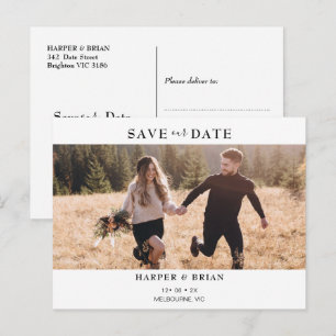 Carte Postale Faire-part Mariage photo minimaliste Enregistrer la date Cart