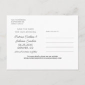 Carte Postale Faire-part Mariage photo moderne avec dessin de ligne florale (Dos)