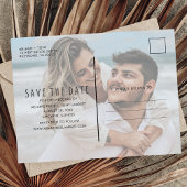 Carte Postale Faire-part Mariage photo moderne Boissons gratuites Enregistr