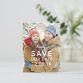 Carte Postale Faire-part Mariage photo moderne Sauvez la date (Debout devant)