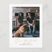 Carte Postale Faire-part Mariage photo moderne simple Enregistrer la date (Devant)