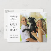 Carte Postale Faire-part Mariage photo moderne simple Enregistrer la date I (Devant / Derrière)