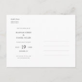 Carte Postale Faire-part Mariage photo moderne simple et élégant Enregistre (Dos)