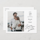 Carte Postale Faire-part Mariage photo moderne simple et élégant Enregistre (Devant / Derrière)