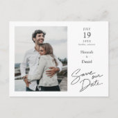 Carte Postale Faire-part Mariage photo moderne simple et élégant Enregistre (Devant)
