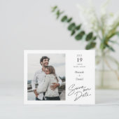 Carte Postale Faire-part Mariage photo moderne simple et élégant Enregistre (Debout devant)