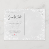 Carte Postale Faire-part Mariage photo neige hiver Enregistrer la date Cart (Dos)
