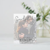 Carte Postale Faire-part Mariage photo neige hiver Enregistrer la date Cart (Debout devant)