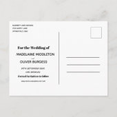 Carte Postale Faire-part Mariage Photo Overlay Moderne Élégant Enregistrer (Dos)