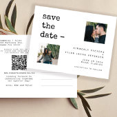 Carte Postale Faire-part Mariage photo QR CODE moderne enregistrer la date