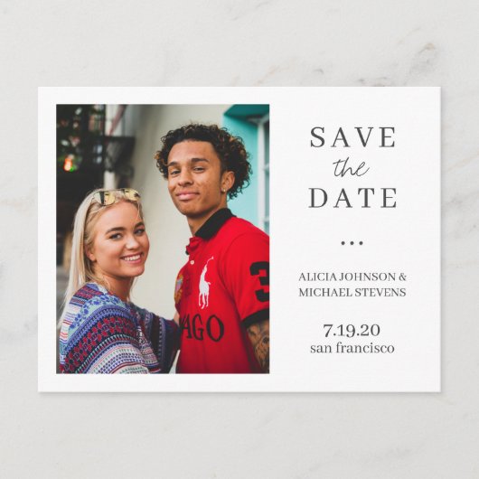 Carte Postale Faire-part Mariage photo QR CODE moderne enregistrer la date (Devant)