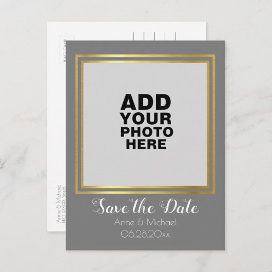 Carte Postale Faire-part mariage photo vertical (Devant / Derrière)