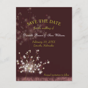 Carte Postale Faire-part Mariage Pissenlits Crépusculaires Save the Date