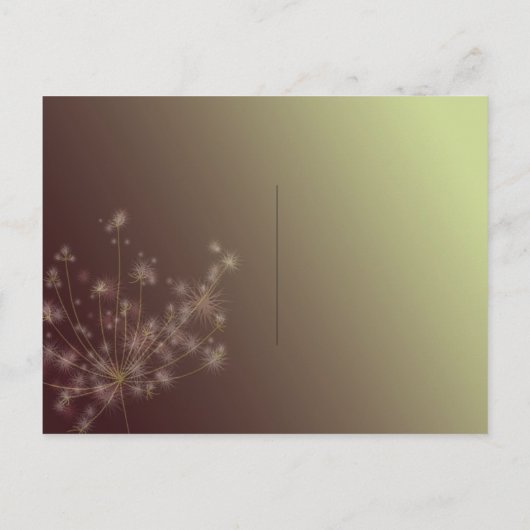 Carte Postale Faire-part Mariage Pissenlits Crépusculaires Save the Date (Dos)