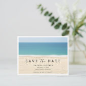 Carte Postale Faire-part Mariage Plage Économisez La Date (Debout devant)