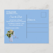 Carte Postale Faire-part Mariage plage Enregistrer la date (Dos)