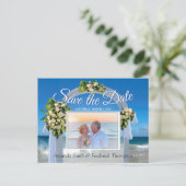 Carte Postale Faire-part Mariage plage Enregistrer la date (Debout devant)