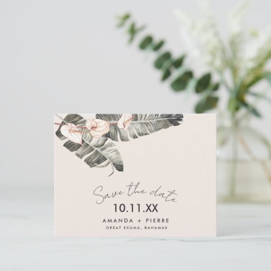 Carte Postale Faire-part Mariage plage Enregistrer la date (Debout devant)