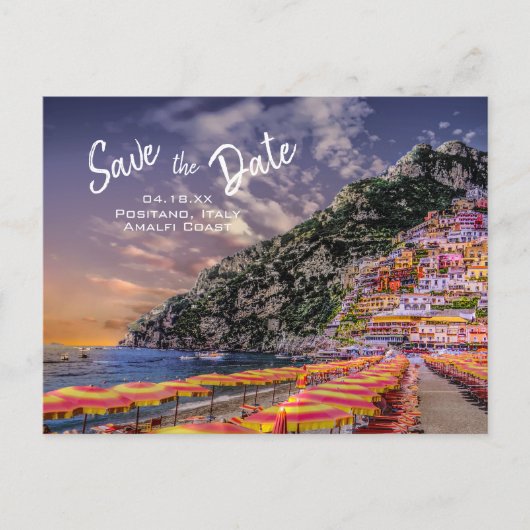 Carte Postale Faire-part Mariage Positano Côte Amalfi Mariage italien (Devant)