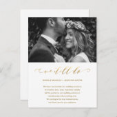 Carte Postale Faire-part Mariage Postponction Faux Gold Nous faisons toujou (Devant / Derrière)