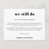 Carte Postale Faire-part Mariage Postpone Nous Faisons Toujours COVID Scrip (Devant)