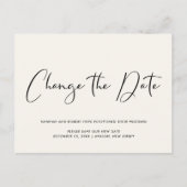 Carte Postale Faire-part Mariage Postponement Changer la date Lumière Crème (Devant)