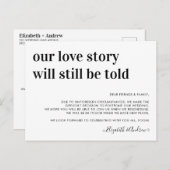 Carte Postale Faire-part Mariage Postponement L'Histoire D'Amour Sera Toujo (Devant / Derrière)