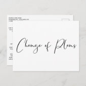 Carte Postale Faire-part Mariage Réduit Changement de Plans Élégant (Devant / Derrière)