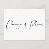 Carte Postale Faire-part Mariage Réduit Changement de Plans Élégant (Devant)