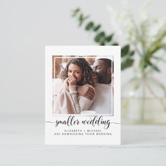 Carte Postale Faire-part Mariage Réduit en Petite Taille Photo (Debout devant)