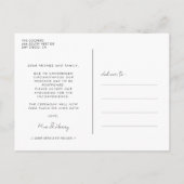 Carte Postale Faire-part mariage reporté (Dos)