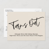 Carte Postale Faire-part Mariage reporté à la crème simple (Devant / Derrière)