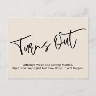 Carte Postale Faire-part Mariage reporté à la crème simple