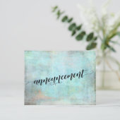 Carte Postale Faire-part Mariage reporté Aqua Grunge (Debout devant)