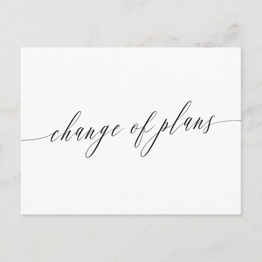 Carte Postale Faire-part Mariage reporté avec calligraphie délicate (Devant)